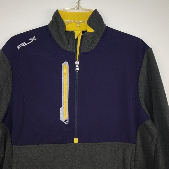 RLX Ralph Lauren 1/4 Zip Pullover Men's Size M Blue Gray Fleece - Picture 2 of 8
